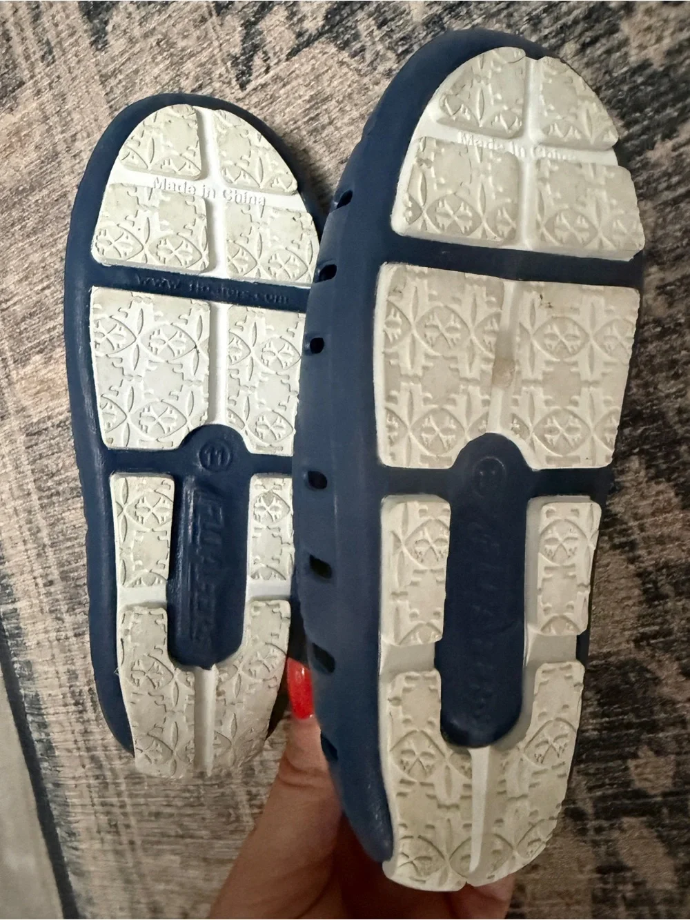 Boys Navy Perforated Slip-On Shoes